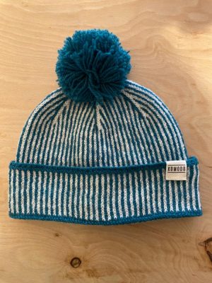 Komodo 'Nara' green stripe bobble hat