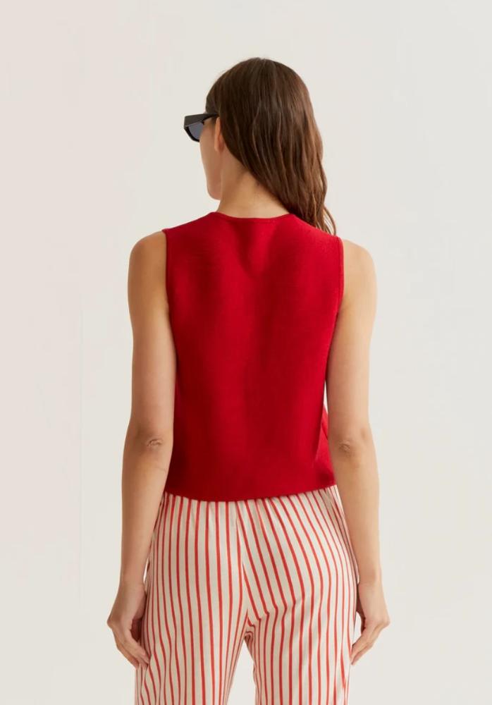 Compania Fantastica Red Sleeveless Cardigan - Image 4