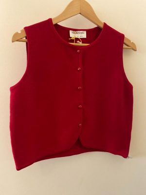 Compania Fantastica Red Sleeveless Cardigan