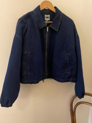 FRNCH 'Iticare' Denim Bomber Jacket