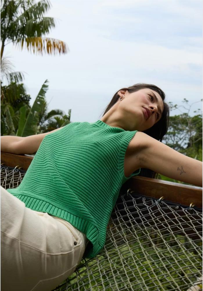 ICHI 'Dotties' Green Slipover - Image 4