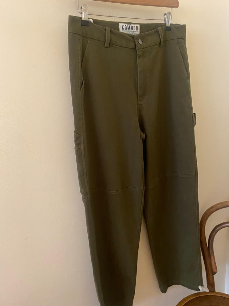 Komodo Green 'Theo' Twill Trousers