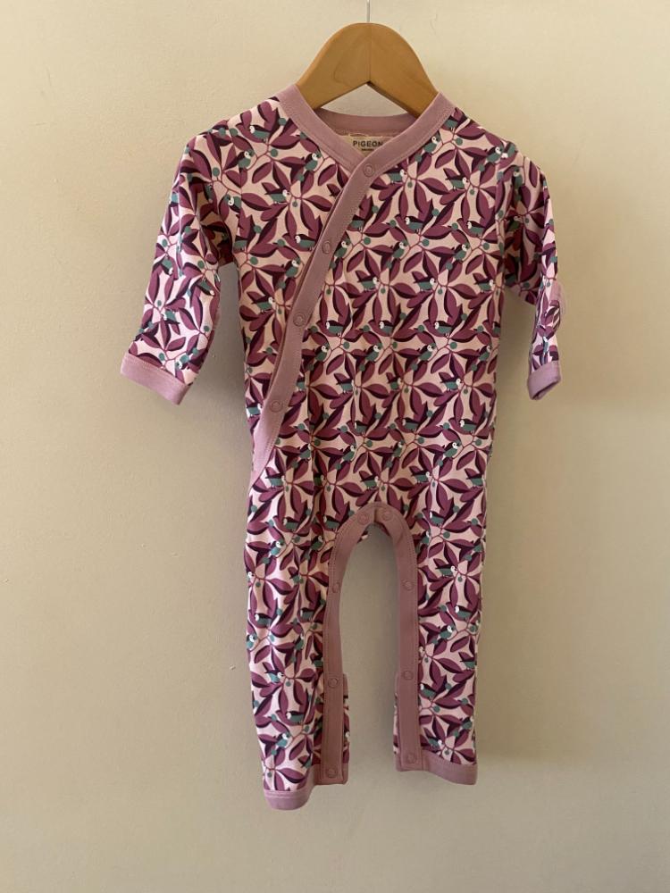 Pigeon Pink Birds Kimono romper